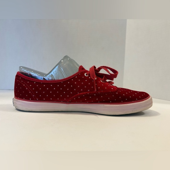 Keds Taylor Swift red velvet rhinestone accented tour sneakers size 8.5 - Picture 5 of 13